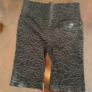 Gymshark Black Patterned Bike Shorts